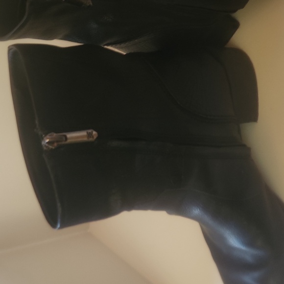 Sam Edelman Hilary Black Leather 3/4 Pointed Toe Boots 9M - Picture 1 of 15